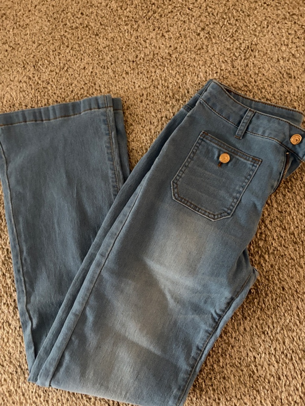 Women’s Faded Blue High-Rise Flare Jeans